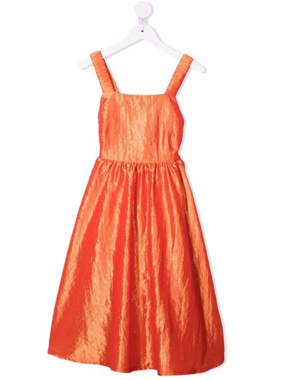 Andorine Kids' Open-back Maxi Dress In Orange