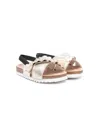 Andorine Open-toe Leather Sandals In Gold
