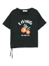 Andorine Orange-print T-shirt In Black