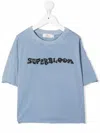 Andorine Organic Cotton Slogan T-shirt In Blue