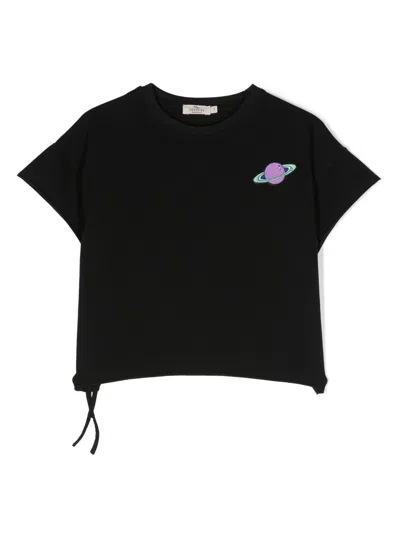 Andorine Kids' T-shirt Mit Patch In Black