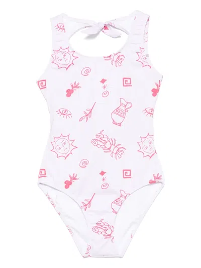 Andorine Kids' Printed Swimsuit In Pink