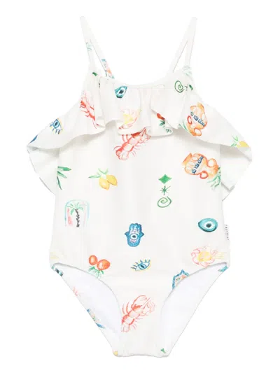 Andorine Kids' Printed Swimsuit In White