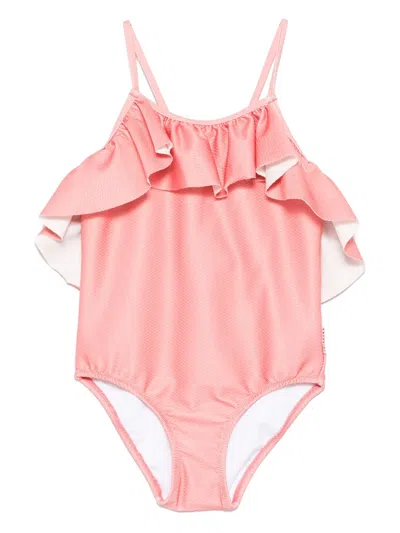 Andorine Kids' Ruffled-detail Swimsuit In Pink