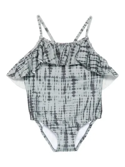 Andorine Kids' Ruffled Swimsuit In Green