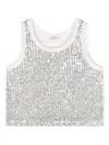 Andorine Cropped-t-shirt Mit Pailletten In Silber
