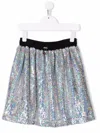 Andorine Sequinned Midi Skirt In Silver