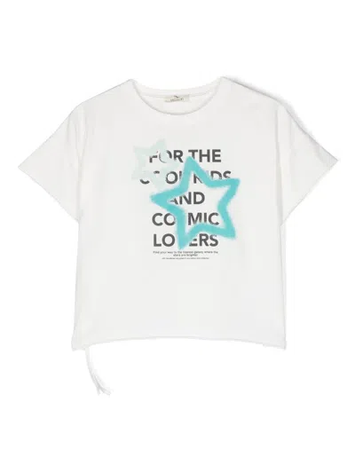 Andorine Kids' T-shirt Mit Slogan-print In White