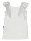 Andorine Square-neck Ruffle-detail Dress In Silver
