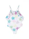 Andorine Star-print Ruffled Swimsuit In White