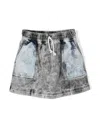 Andorine Stonewashed Denim Skirt In Grey