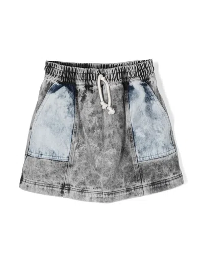 Andorine Kids' Stonewashed Denim Skirt In Grey