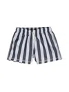 Andorine Striped Drawstring Swim Shorts In Black