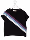 Andorine Striped Organic Cotton T-shirt In Black