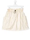 Andorine Striped Pull-on Skirt In White