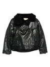 Andorine Texture-collar Bomber Jacket In Black
