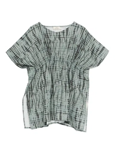 Andorine Kids' Tie Dye-pattern Kaftan In Green