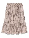 Andorine Tie Dye-print Midi Skirt In 中性色