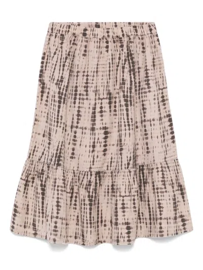 Andorine Kids' Tie Dye-print Midi Skirt In 中性色