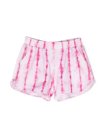 Andorine Kids' Tie-dye Print Shorts In Pink