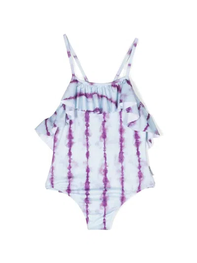 Andorine Kids' Tie-dye Print Stretch Swimsuit In Blue