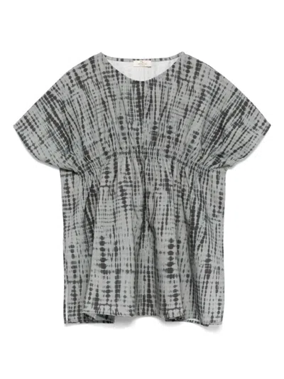 Andorine Kids' Tie Dye-print Top In 绿色