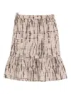 Andorine Tie-dye Ruffled Skirt In Neutral