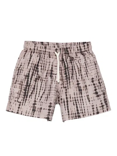 Andorine Kids' Tie-dye Swim Shorts In Brown