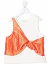 Andorine Twist-front Tank Top In White