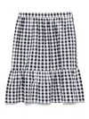 Andorine Vichy Midi Skirt In Black