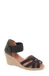 Andre Assous Women's Adin Jute Wedge Sandals In Black