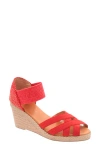 Andre Assous Women's Adin Jute Wedge Sandals In Red