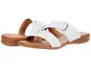 Andre Assous Alima Sandals Women's White Leather Slip On Slide Jobb280 In White