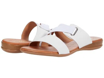 Andre Assous Alima Sandals Women's White Leather Slip On Slide Jobb280