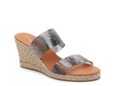 Andre Assous Anfisa Espadrille Wedge Sandal In Silver