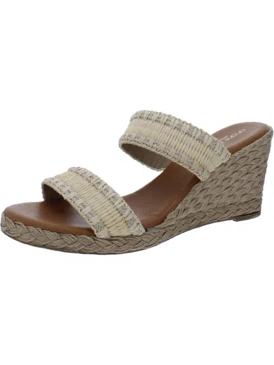 Andre Assous Anfisa Womens Espadrilles Slides Wedge Sandals In Multi