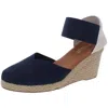 Andre Assous Anouka Womens Espadrille Round Toe Wedge Sandals In Blue