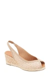 Andre Assous André Assous Audrey Slingback Espadrille Peep Toe Wedge Sandal In Natural/platino
