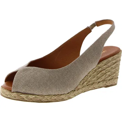 Andre Assous Audrey Womens Canvas Peep Toe Espadrilles In Multi