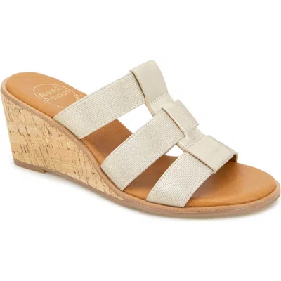 Andre Assous André Assous Bentley Wedge Sandal In Platino