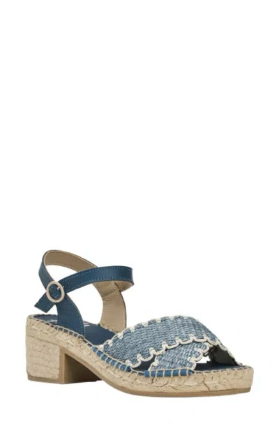 Andre Assous André Assous Calista Espadrille Ankle Strap Platform Sandal In Blue