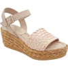 Andre Assous Carissa Ankle Strap Espadrille Platform Wedge Sandal In Ivory