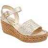 Andre Assous Carissa Ankle Strap Espadrille Platform Wedge Sandal In Platino