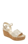 ANDRE ASSOUS CARISSA ANKLE STRAP ESPADRILLE PLATFORM WEDGE SANDAL