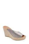 Andre Assous Catarina Espadrille Platform Wedge Sandal In Pewter