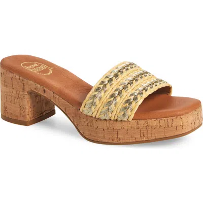 Andre Assous André Assous Cypress Raffia Platform Slide Sandal