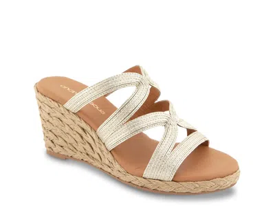 Andre Assous Dena Espadrille Wedge Sandal In Gold