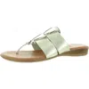 Andre Assous Elise Womens Faux Leather Snake Print Slide Sandals In Multi