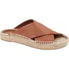 Andre Assous Estelle Espadrille Platform Slide Sandal In Cognac