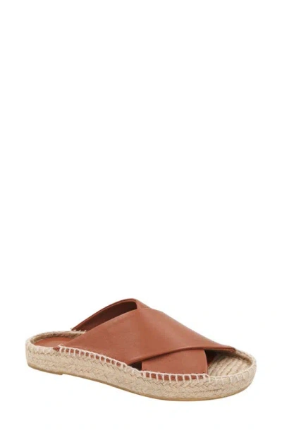 Andre Assous Estelle Espadrille Platform Slide Sandal In Cognac